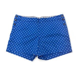 Brooks Brothers "346" Women's Shorts Royal Blue White Tiny Anchors Size 14